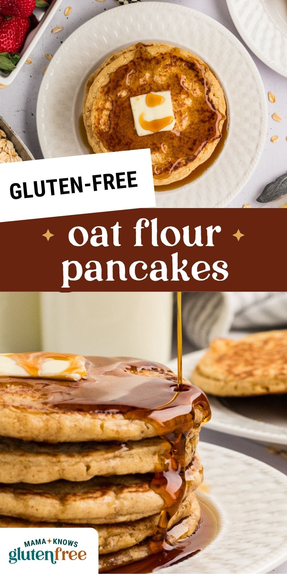 Oat Flour Pancakes pin image