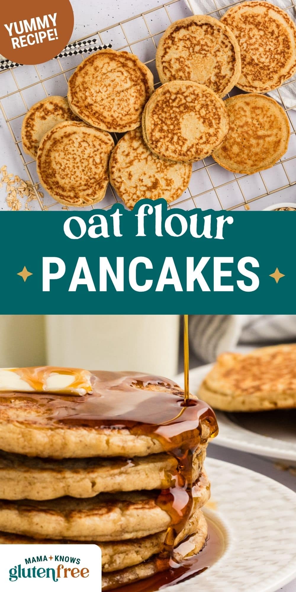 Oat Flour Pancakes pin image