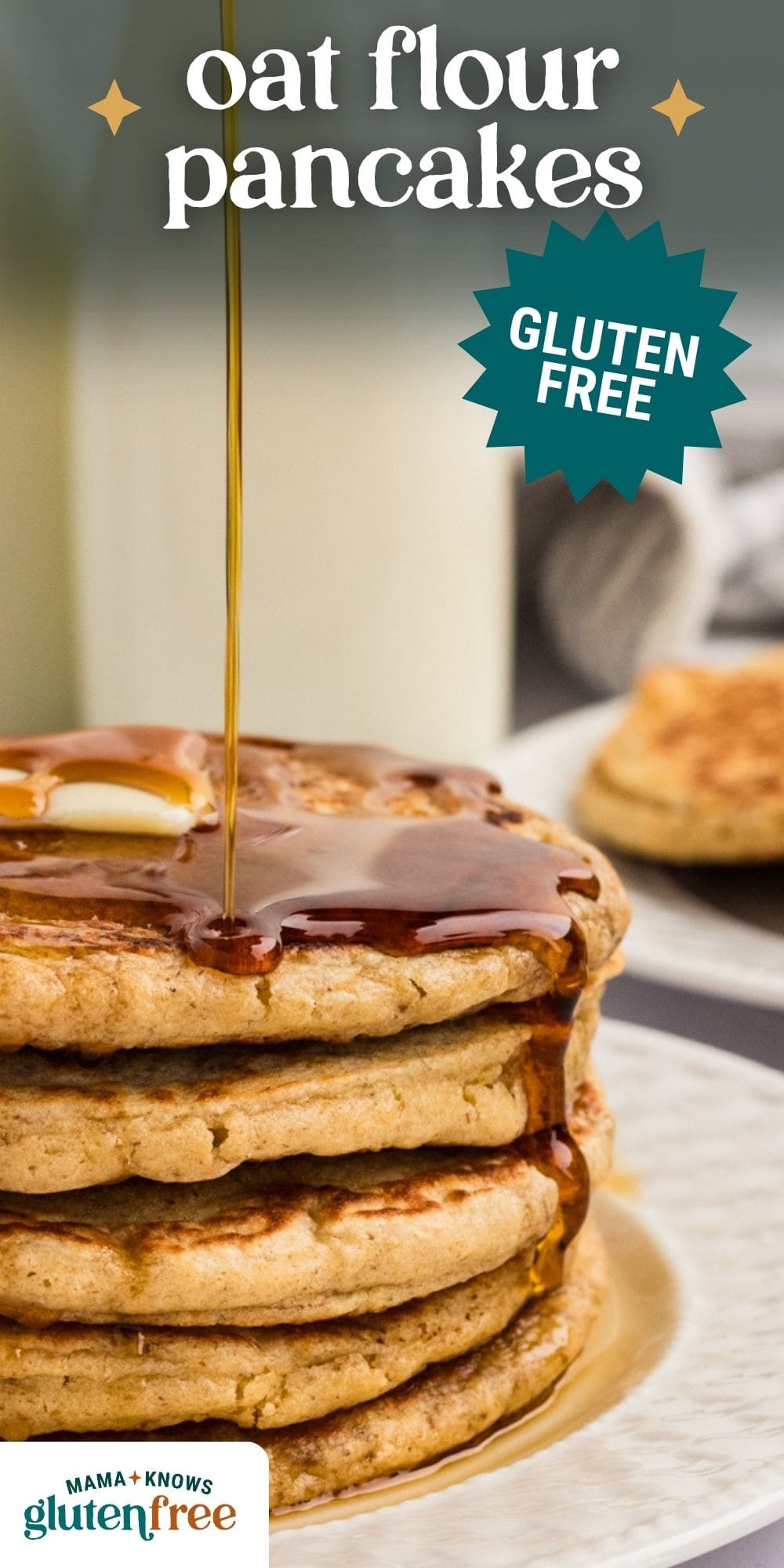 Oat Flour Pancakes pin image