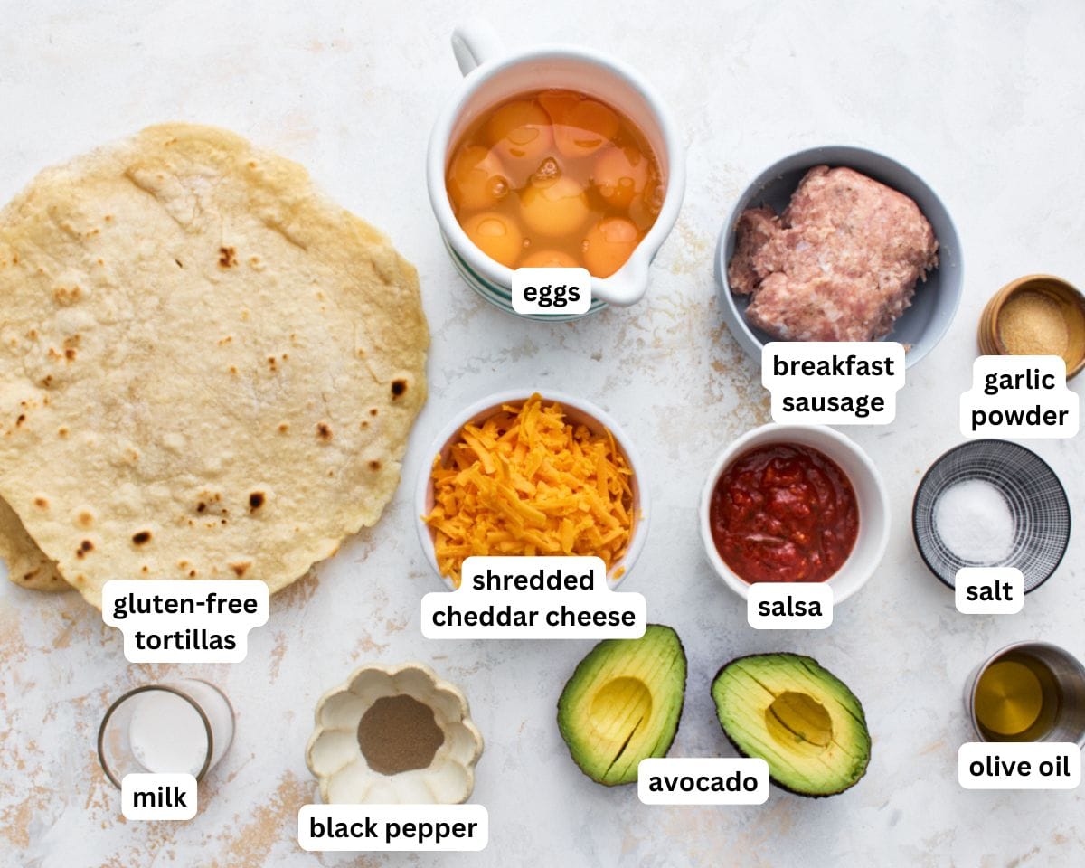 Gluten-free breakfast burritos