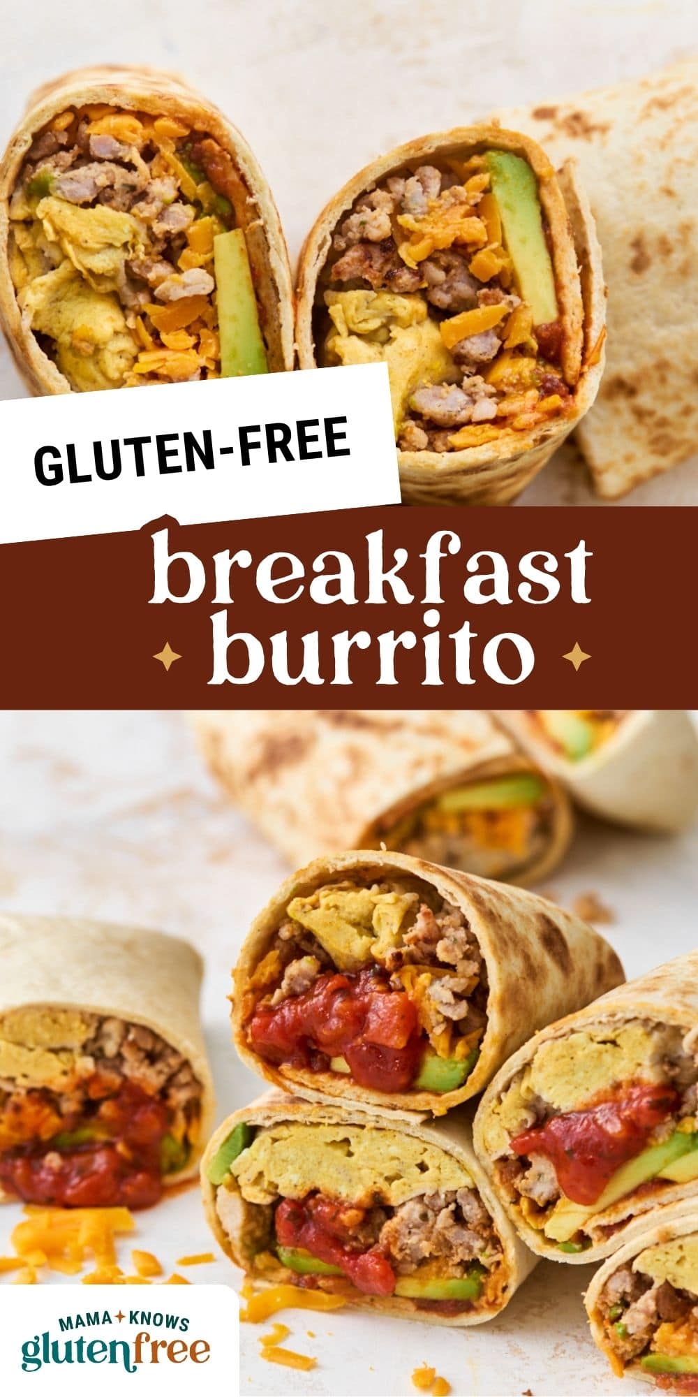 gluten free breakfast burrito pin image