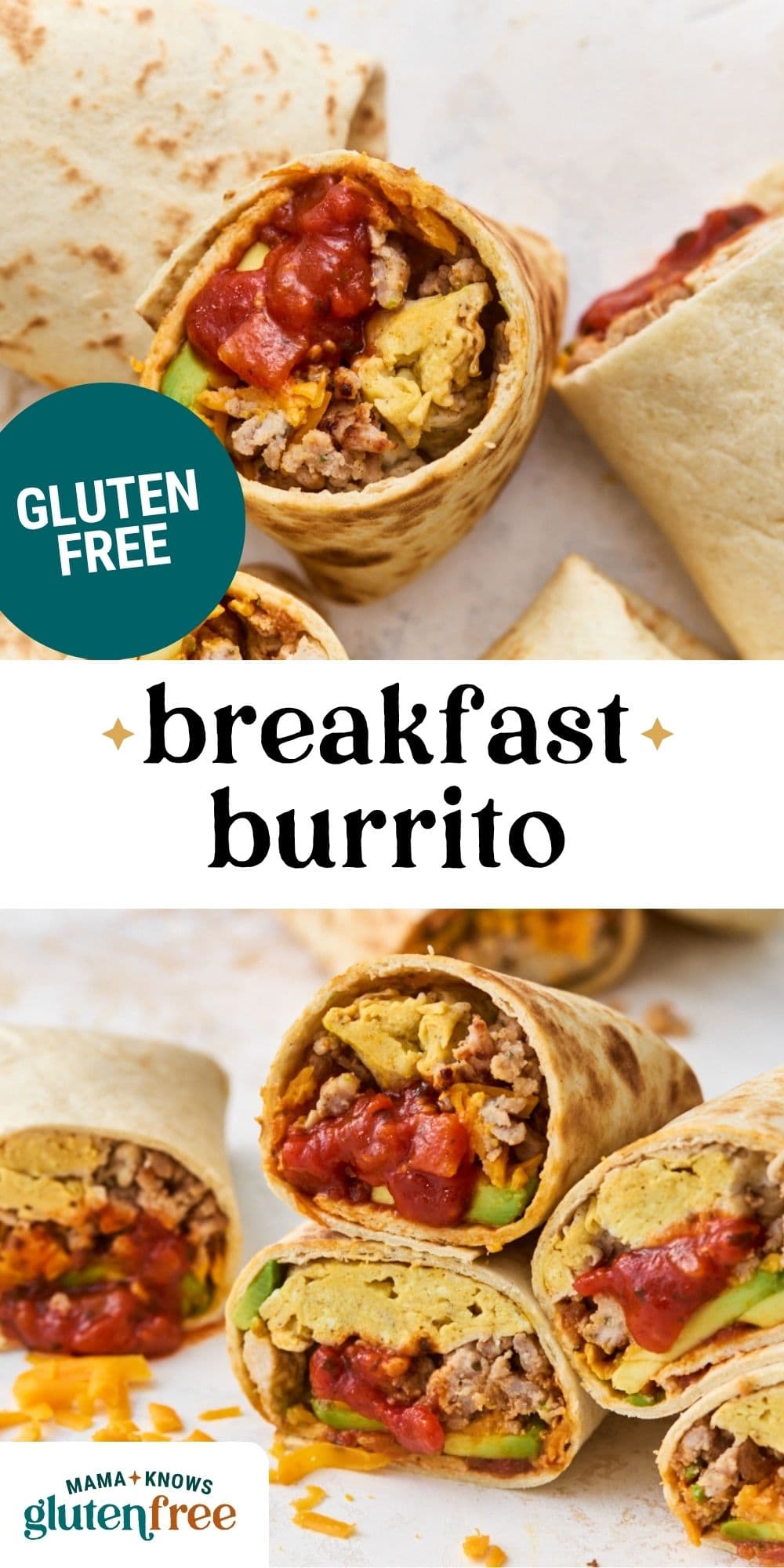gluten free breakfast burrito pin image