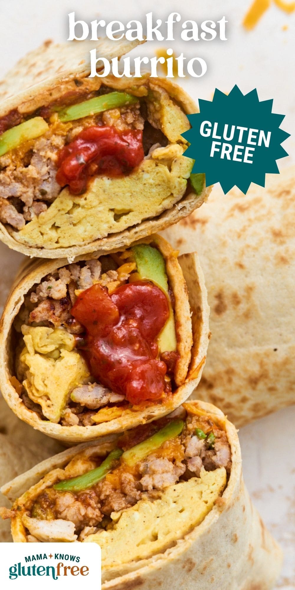 gluten free breakfast burrito pin image
