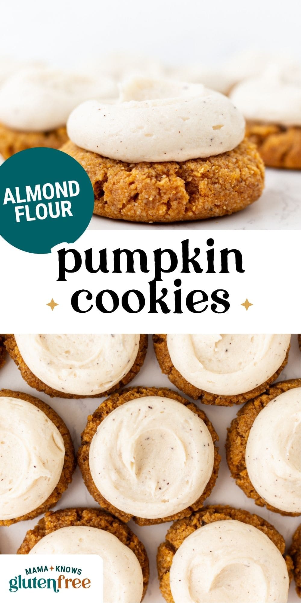 almond flour pumpkin cookies pin image