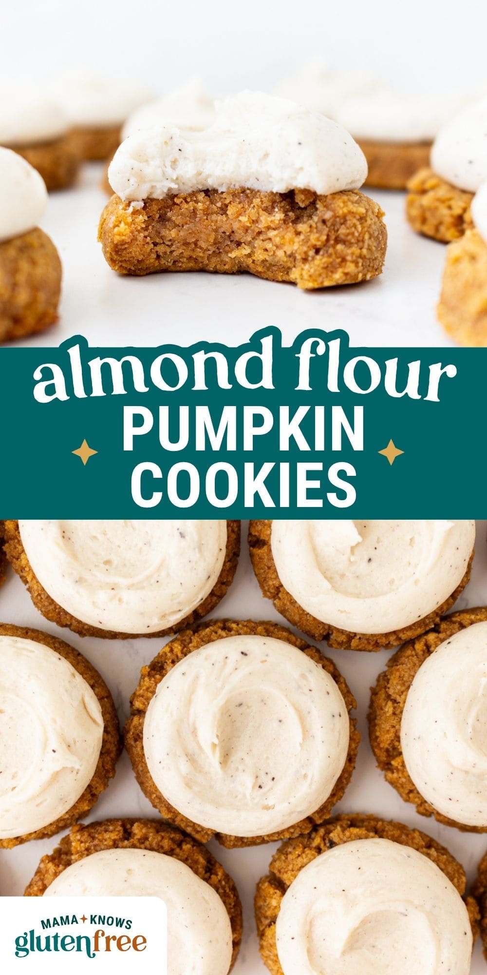 almond flour pumpkin cookies pin image