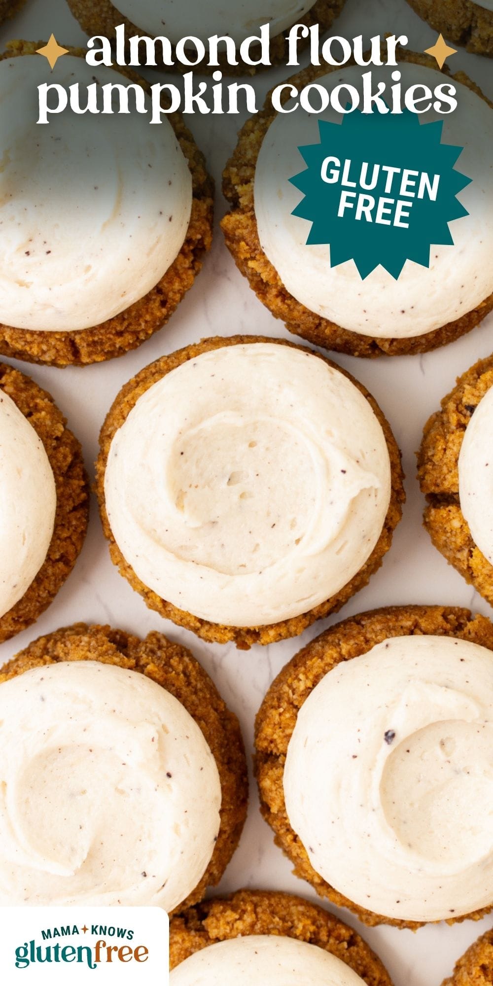 almond flour pumpkin cookies pin image