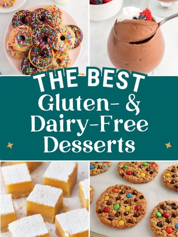 gluten-free, dairy-free dessert collage